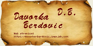 Davorka Berdović vizit kartica